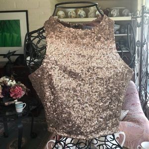 TOBI Gold Glitter Crop Top